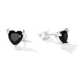 925 Sterling Silver Oxidized CZ Earrings for Women