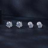 925 Sterling Silver Moissanite 0.50 Carat Earrings 6.0mm for Women