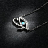 925 Sterling Silver Opal Necklace with CZ and Platinum Plating, Adjustable Length 45cm, Women’s Jewelry
