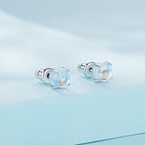 925 Sterling Silver Opal Earrings for Women