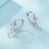 925 Sterling Silver Plated Gold Earrings Size 1.8cm for Women