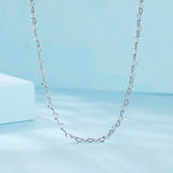 925 Sterling Silver Necklace with Platinum Plating, 395+55mm Length, 3.0mm Width for Women