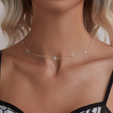 925 Sterling Silver White Gold Plated CZ Pendant Necklace for Women