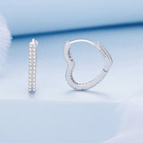 925 Sterling Silver Earrings with Cubic Zirconia in Platinum Finish
