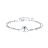 925 Sterling Silver 0.50 Carat Moissanite Bracelet for Women - 15+6cm - Plated White Gold