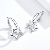 S925 Sterling Silver Plated Platinum CZ Earrings for Women