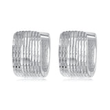 925 Sterling Silver Earrings for Women with White Gold Plating - 1.1cm x 0.7cm