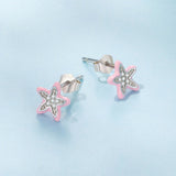 925 Sterling Silver Enamel CZ Earrings for Women