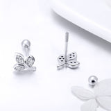 925 Sterling Silver Oxidized Pavé Setting CZ Earrings