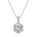 925 Sterling Silver Moissanite Pendant Necklace for Women - 45cm