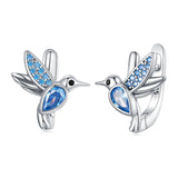 925 Sterling Silver Earrings with Pavé Setting and Oxidized Finish for Women