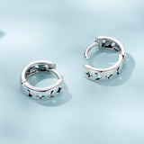 925 Sterling Silver Oxidized Earrings for Women 1.2*0.4cm