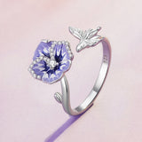 925 Sterling Silver Enamel Process Pavé Setting CZ Ring for Women