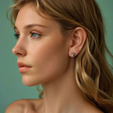 925 Sterling Silver White Gold Plated Pavé Set CZ Earrings for Women