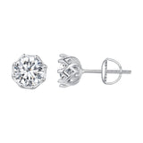 925 Sterling Silver Moissanite 0.5 Carat Earrings for Women