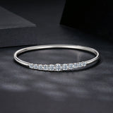 925 Sterling Silver & Moissanite White Gold Plated Bracelet with 0.5cm Moissanite for Women