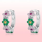 925 Sterling Silver Earrings with CZ in Pavé Setting - 1.3x0.4cm for Women