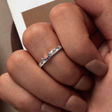 925 Sterling Silver Pavé Setting CZ Oxidized Ring | Size Nan | Style E