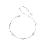 925 Sterling Silver Bracelet with Pavé Setting CZ and White Gold Plating