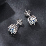 925 Sterling Silver 0.65 Carat Moissanite Earrings for Women