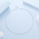 925 Sterling Silver White Gold Plated 40+5cm Necklace for Women