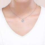 925 Sterling Silver Necklace with SCN Pendant 1.5x1.4cm for Women