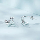 925 Sterling Silver Earrings with Pavé Setting CZ