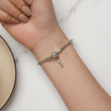 925 Sterling Silver Pavé Setting CZ Bracelet Size 17.0 for Women