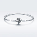 SCB 925 Sterling Silver Bracelet in Classic Style, Size 17.0 for Women
