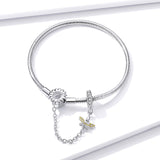 925 Sterling Silver Adjustable Length 17cm Bracelet for Women