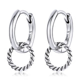 925 Sterling Silver & Oxidized Silver Earrings for Women