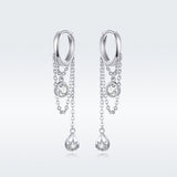 925 Platinum Plated Pavé Setting CZ Earrings