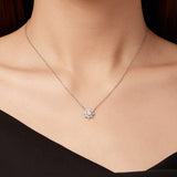 925 Sterling Silver 0.5 Carat Moissanite Necklace in White Gold Plating for Women