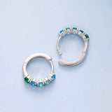 925 Sterling Silver Earrings with White Gold Plating and CZ for Women