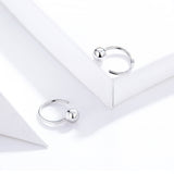 925 Sterling Silver Earrings with Plated Platinum, 1cm Diameter for Women