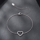 925 Sterling Silver Plated White Gold Moissanite Bracelet for Women
