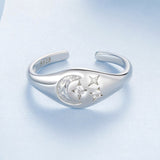 925 Sterling Silver Pavé White Gold Plated CZ Rings - Width 0.2-0.8cm