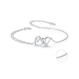 925 Sterling Silver Bracelet with Pave Setting CZ and White Gold Plating
