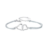 925 Sterling Silver Bracelet with Pavé Setting CZ, 170+50mm Length, White Gold Plated for Women