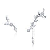 925 Sterling Silver Earrings with Platinum Plating and CZ for Women
