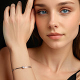 925 Sterling Silver Moissanite 0.50 Carat Bracelet with Pavé Setting and White Gold Plating for Women