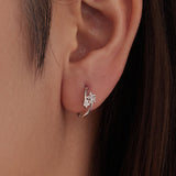 925 Sterling Silver Wedding Earrings with White Gold Plating and CZ Stones for Women