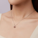 925 Sterling Silver Necklace with Natural Golden Sunstone, 40+5cm, Plated White Gold for Women