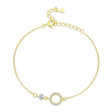 925 Sterling Silver Adjustable Bracelet with Pavé Set CZ for Women