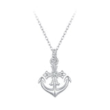 925 Sterling Silver Necklace with Pavé Set CZ and White Gold Plating
