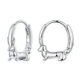 925 Sterling Silver White Gold Plated Hoop Earrings for Women