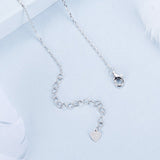 925 Sterling Silver White Gold Plated Necklace with CZ Pavé Setting for Women