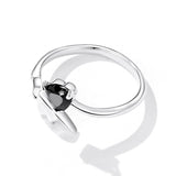 925 Sterling Silver Oxidized Pavé Setting CZ Ring