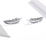 925 Sterling Silver Earrings - Oxidized Silver - 2.4cm x 0.7cm - Women