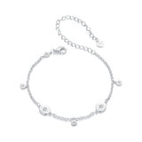 925 Sterling Silver & Plated White Gold CZ Bracelet